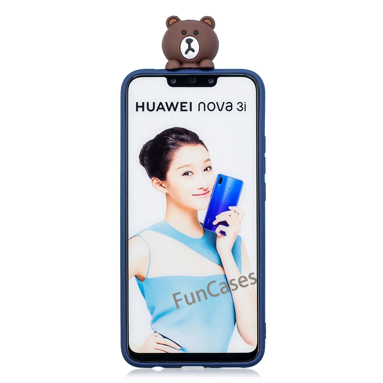 3D мультфильм кошка собака панда Мягкий силикон для huawei Nova 3i чехлы из силикона