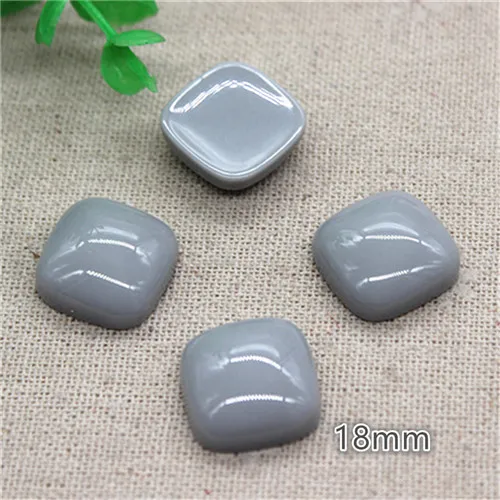 grey 20pcs 20 шт. 18 мм милые круглые/квадратные/Ротанговые шарики из смолы в Корейском стиле, кабошон, аксессуары для рукоделия, украшение для волос, скрапбукинг - Цвет: grey 20pcs