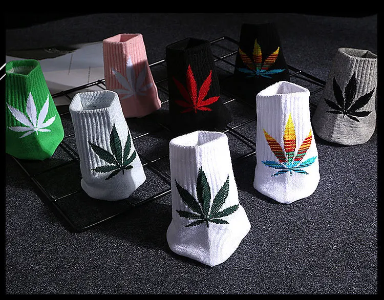 1 Pair High Quality Harajuku Chaussette Style Weed ankle Socks for Women Men Cotton Hip Hop Socks Man Meias Mens Calcetines
