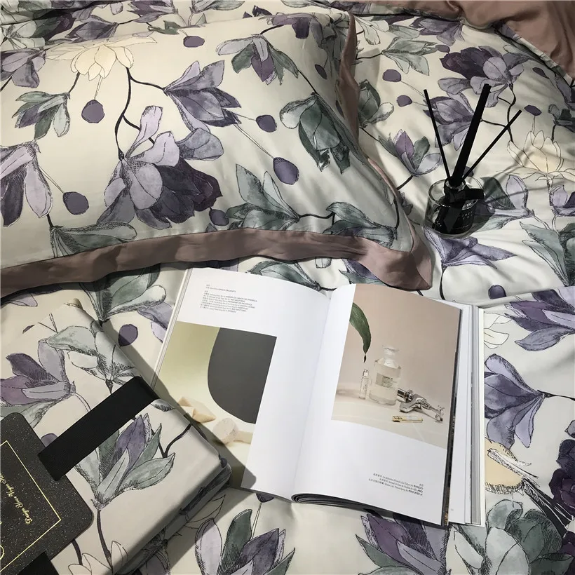 Ropa de cama Tencel Silk, 4 шт., набор постельного белья KING QUEEN, роскошный пододеяльник, простыня, постельное белье dekbedovertrek