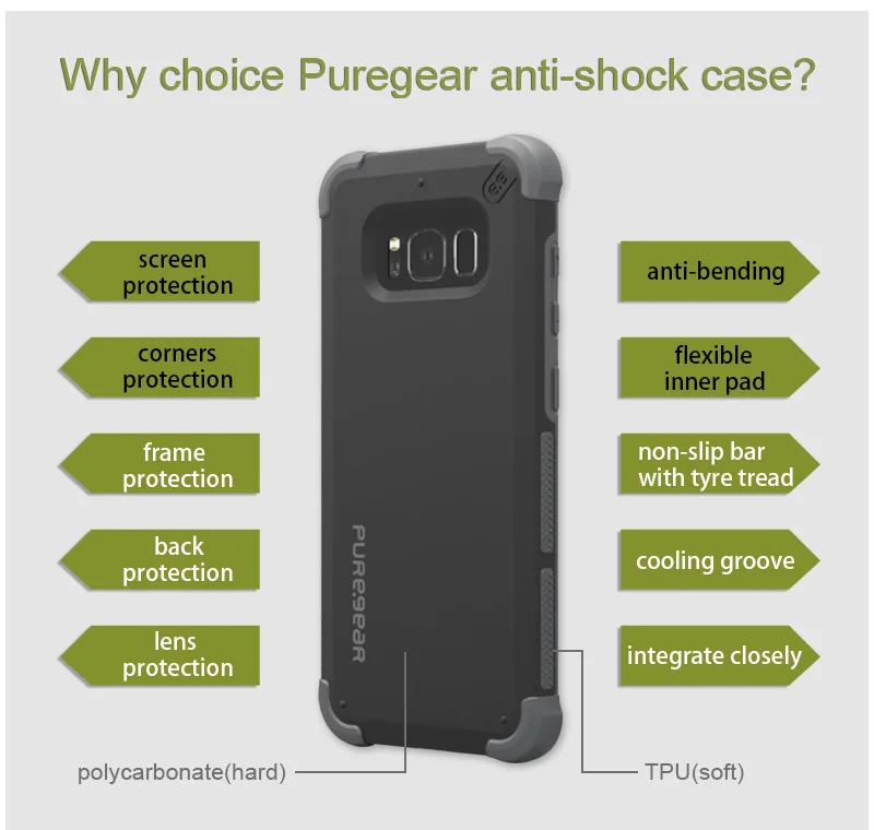 Puregear амортизирующие DualTek защитный чехол для Samsung Galaxy S8 5 8 &quotс розничной упаковке