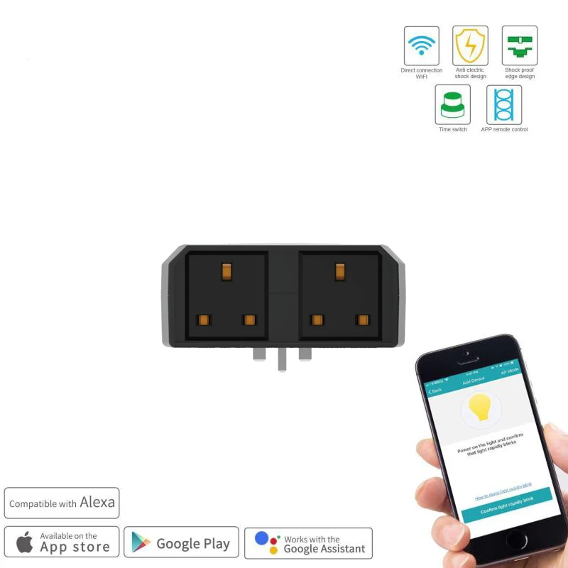 Водонепроницаемый WIFI Smart Socket Switch 1 в 2 Out наружный водонепроницаемый штепсельный