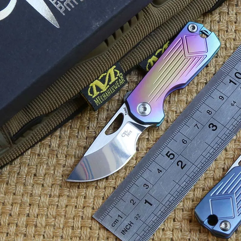 

CH mini original folding knife AUS-8 Blade ball bearing Titanium handle camping hunting outdoor survival pocket knives EDC tools