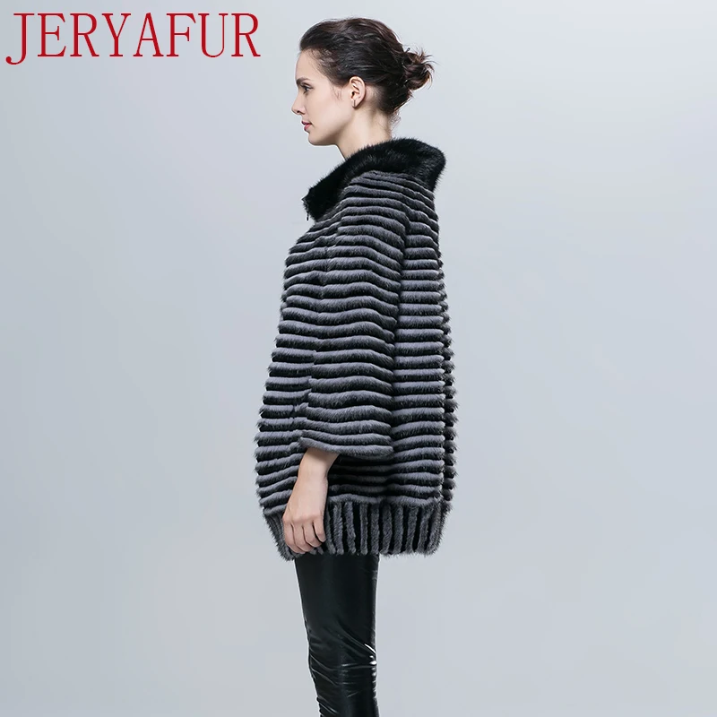 JERYAFUR норки плюс кролик пальто зимнее русская меховая одежда длинное Женская