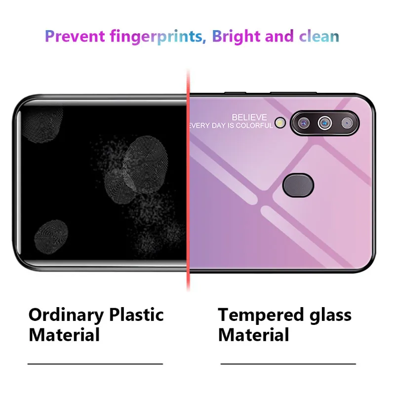 Градиентное закаленное стекло модное + силикон для Samsung Galaxy M30 M 30 M305 M305f 2019 чехол