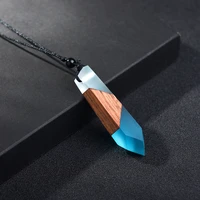 women men necklace handmade vintage resin wood necklaces pendants rope wooden jewelry 1 piece free shipping