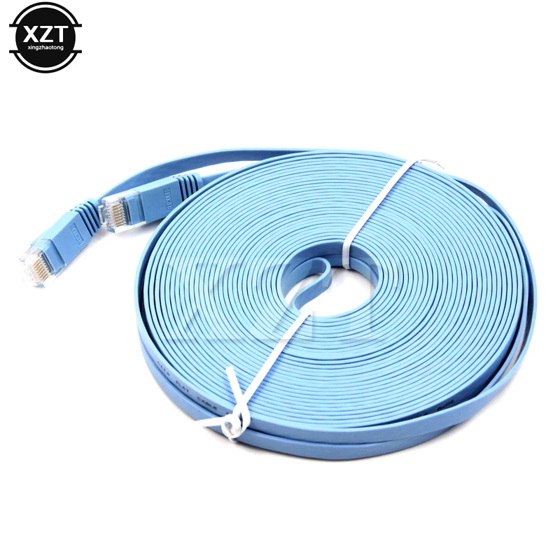 1 шт. 15 м для маршрутизатора DSL модема 50 футов CAT6 плоский сетевой кабель UTP Ethernet RJ45