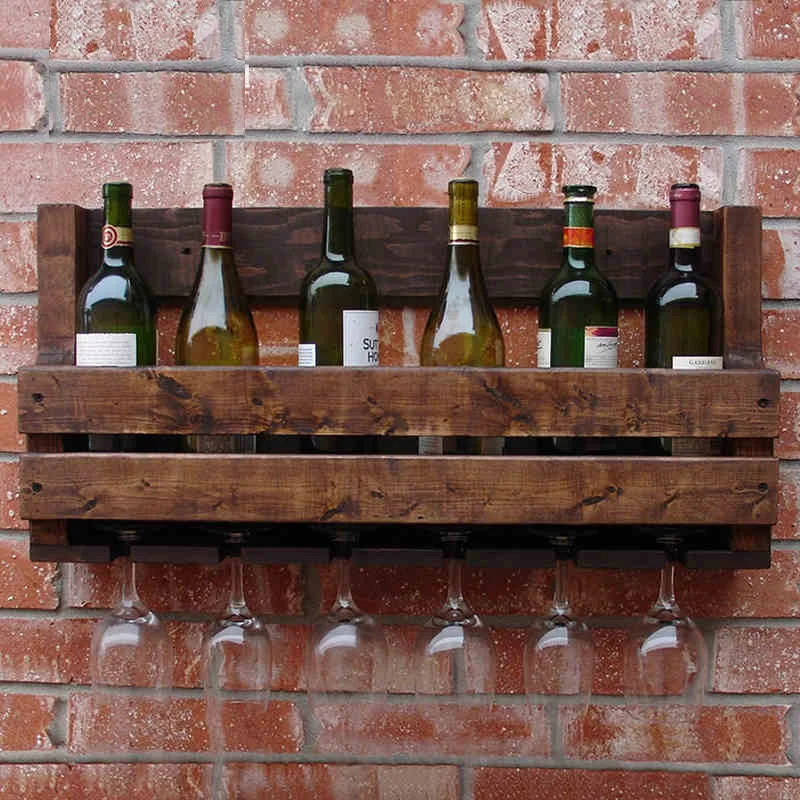 Винный шкаф деревянный бар настенный винный креативный Ретро стеллаж охладитель