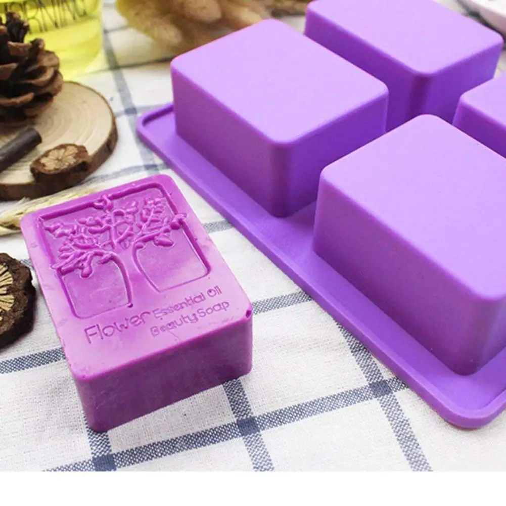 4 отделения мыло с изображением дерева плесень DIY мыло ручной работы плесень мыло с охлаждающим эффектом плесень