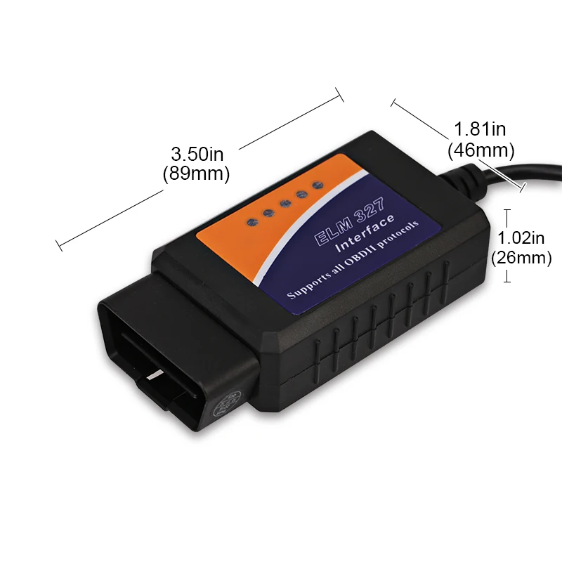 Автоматический диагностический инструмент для сканирования ELM 327 USB пластиковая версия V1.5 ELM327 интерфейс USB OBD2/OBDII CAN-BUS сканер для автомобилей