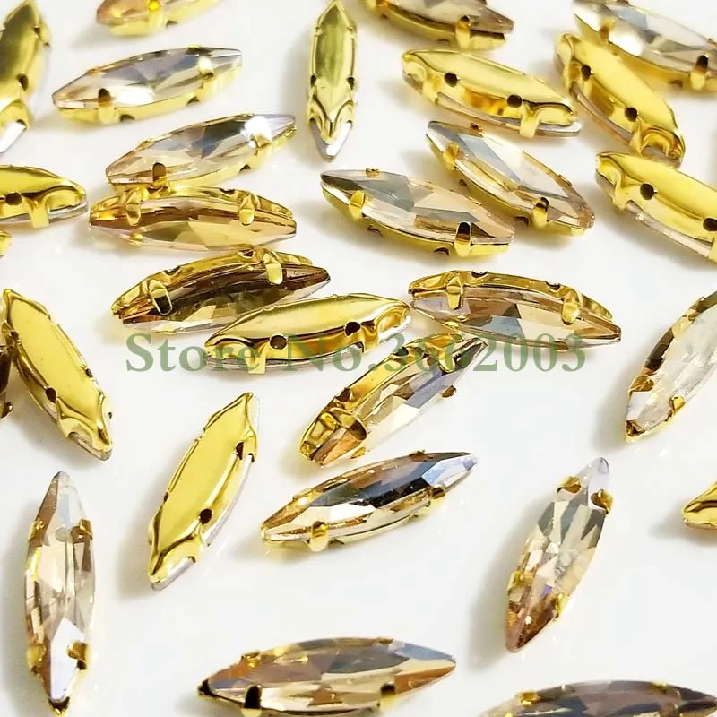 4x15mm 50 шт./упак. Золотой подошвой внешней торговли Стекло с украшением в виде кристаллов пришить коготь стразы, сделай сам, Костюмы аксессуары - Цвет: Golden champion