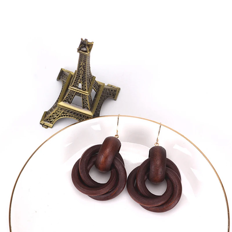 Женские деревянные серьги подвески 1 пара|womens dangle earrings|dangle earringsfashion earrings |