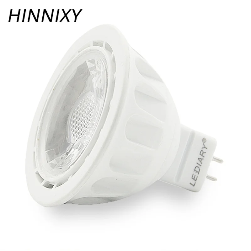 Hinnixy 6 шт./лот Светодиодная лампа MR16 GU5.3 5 Вт 12 В/100 240 в 3000 К/6000 К белый корпус из ПК JCDR