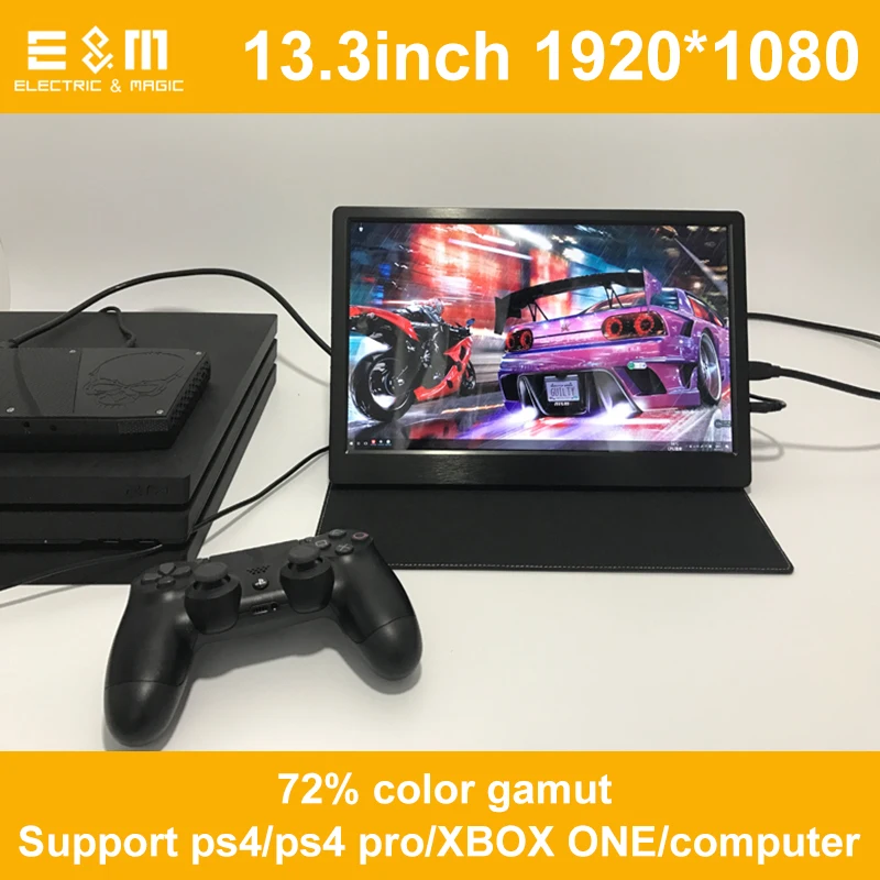 Портативный Экран 13 3 дюйма для Ps3 Xbox NS игр 1920*1080P 5 В-12 в блок питания HDMI дисплей