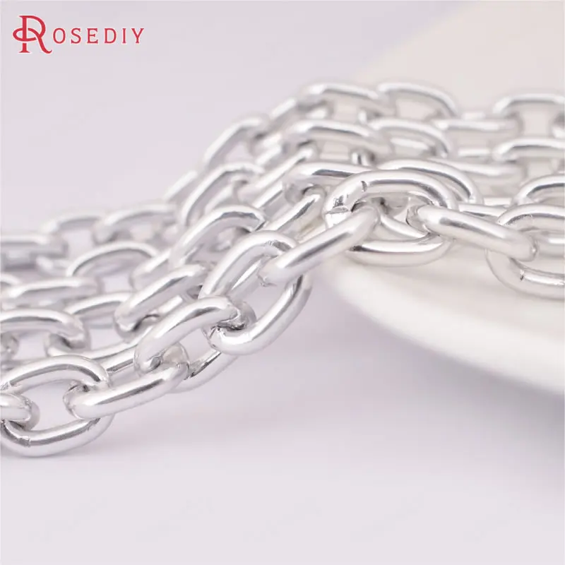 

(16933)2 Meters 10*7MM Aluminum Round Oval Shape Chains Necklace Chains Diy Jewelry Findings Accessories Wholesale