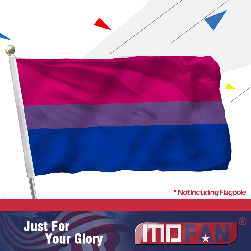 Флаг MOFAN Bi Pride прочный и яркий с 2 твердыми люверсами для внутреннего/наружного