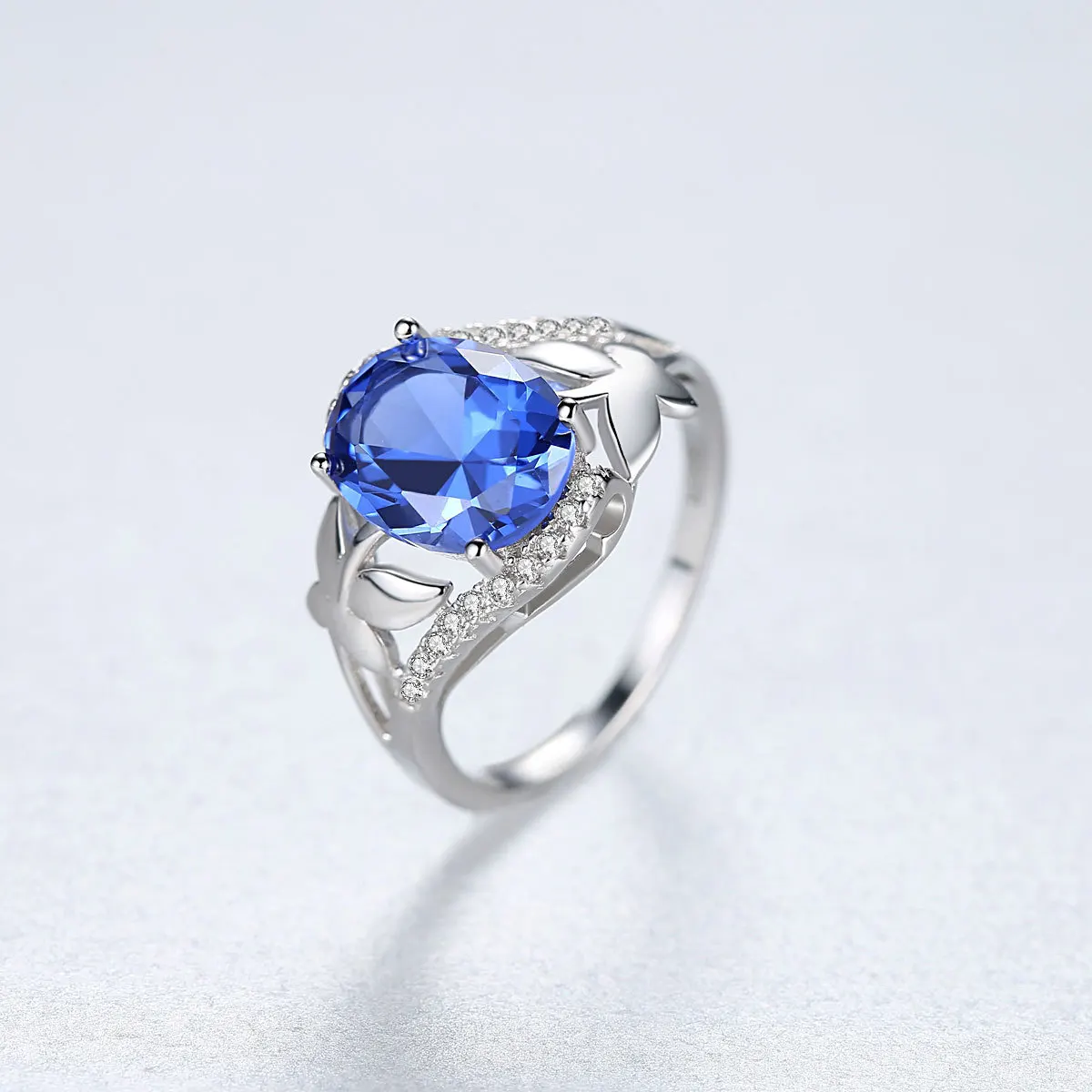 Wong Rain Винтажное кольцо 925 пробы серебряное Sapphire драгоценный камень для свадьбы