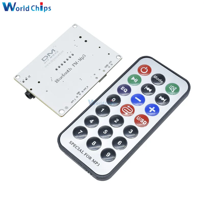Цифровой светодиодный дисплей беспроводной Bluetooth FM MP3 декодирующая плата TF Micro SD карта аудио звуковой модуль с инфракрасным пультом дистанционного управления