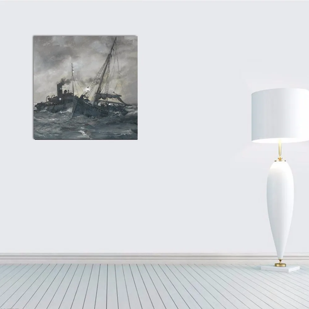 Imixlot холст краски ing Art Краска серый цвет эскиз лодка в море пейзаж современные