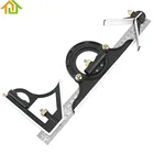 Транспортир 12 дюймов 300 мм, набор измерений уровня и регулируемая скользящая комбинированная квадратная линейка