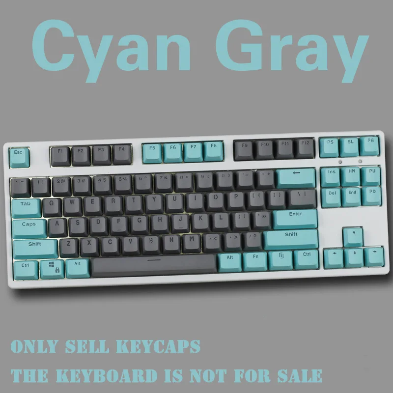 Cyan-Gray 87/104 ключ PBT двойной цвет подсветка Keycap колпачки Большой F универсальная Колонка для Cherry MX Ikbc механическая клавиатура - Цвет: Cyan-Gray