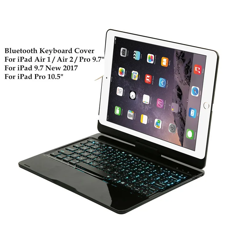 KQJYS для iPad 5 6 Air 1 2 клавиатура с подсветкой светильник алюминиевый Беспроводной