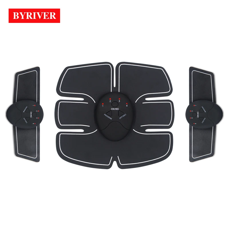 

BYRIVER Electric Muscle Stimulator EMS Electrodes Pad Massager Abdominal Muscle Trainer Tens Machine Stimulating Exerciser
