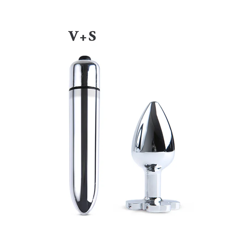 Анальная пробка с 4 листами из нержавеющей стали вибратор 10 скоростями вибрации и