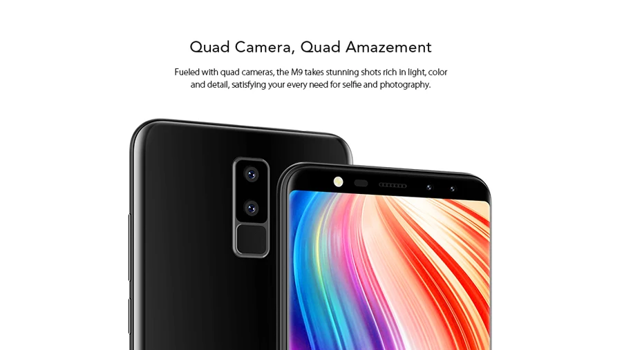 Leagoo M9 18:9 полный экран четыре камеры Android 7,0 MT6580A 5," четырехъядерный 2 Гб ОЗУ 16 Гб ПЗУ 8,0 МП отпечаток пальца 3g WCDMA мобильный телефон