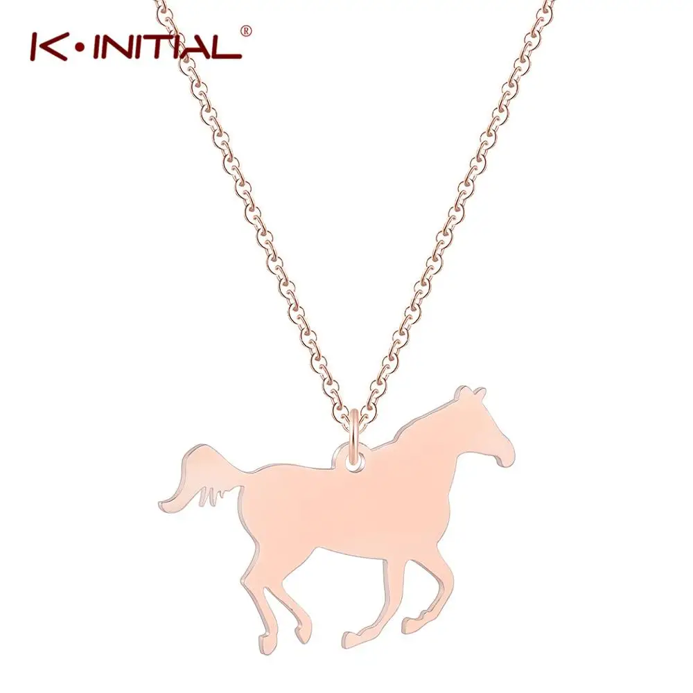 Kinitial милое ожерелье для девочек детское с подвеской в виде лошади украшение