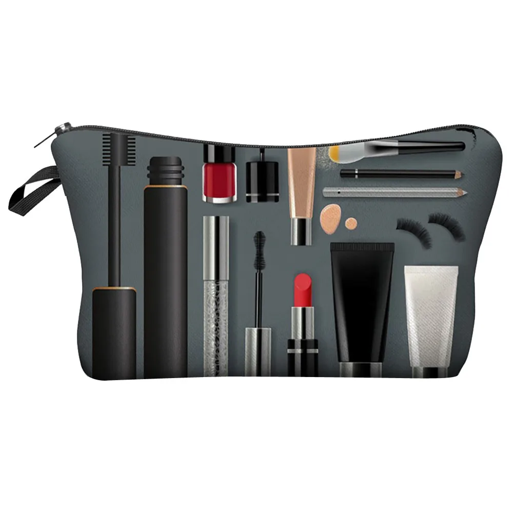 Сумки для макияжа с разноцветным принтом косметичка женщин Хранения Туалетных