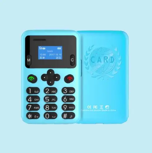 AEKU A6 мини карты телефон 0 96 дюймов крошечные экран ультратонкий сотовый Dual Band GSM