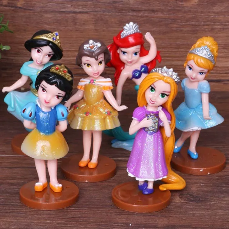 Экшн фигурки Принцессы Disney 6 шт./компл. из ПВХ высокого качества милая мультяшная