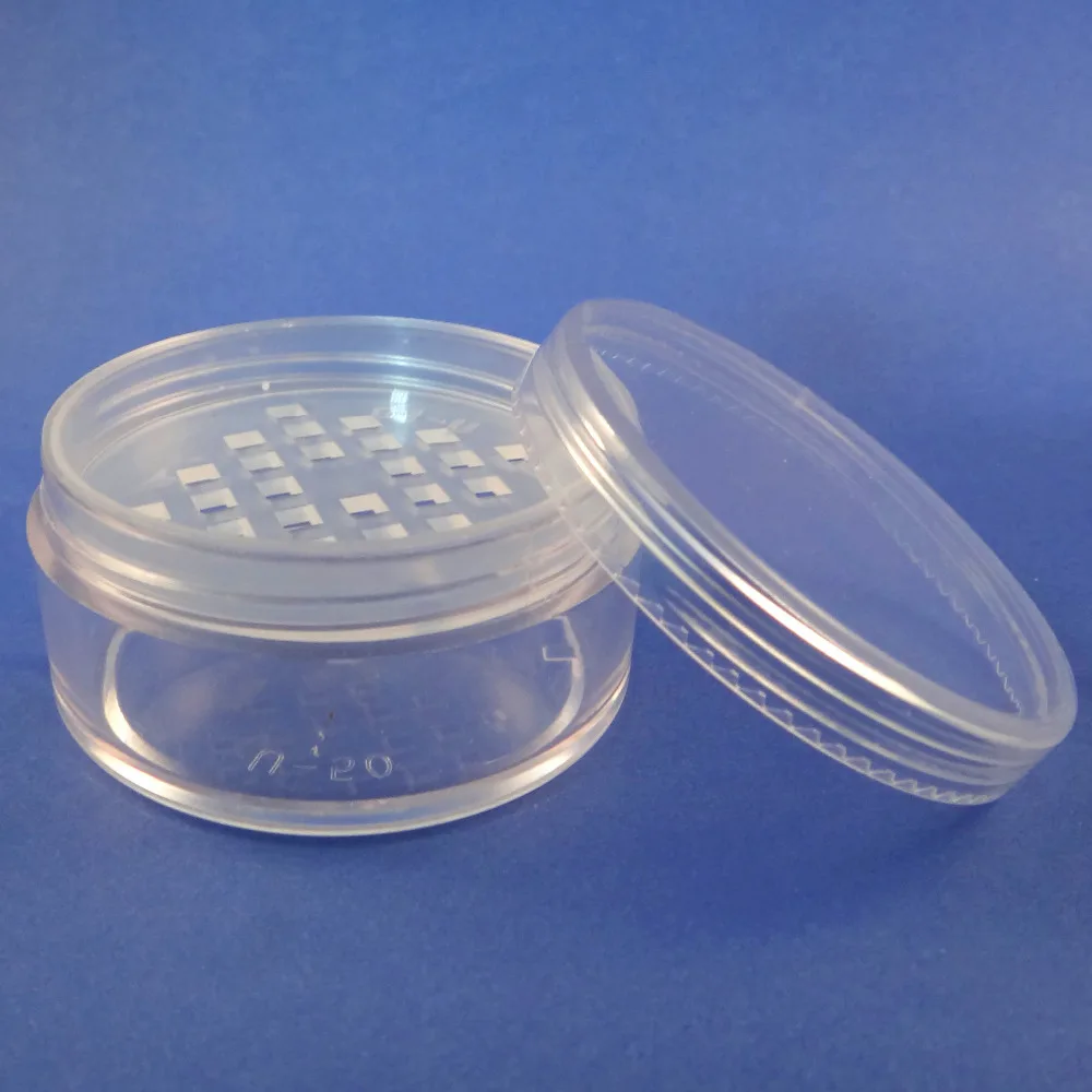 

10 PCS Clear Cosmetic Sifter Container Plastic Makeup Packaging Loose Powder Jars (AY81P-50S)