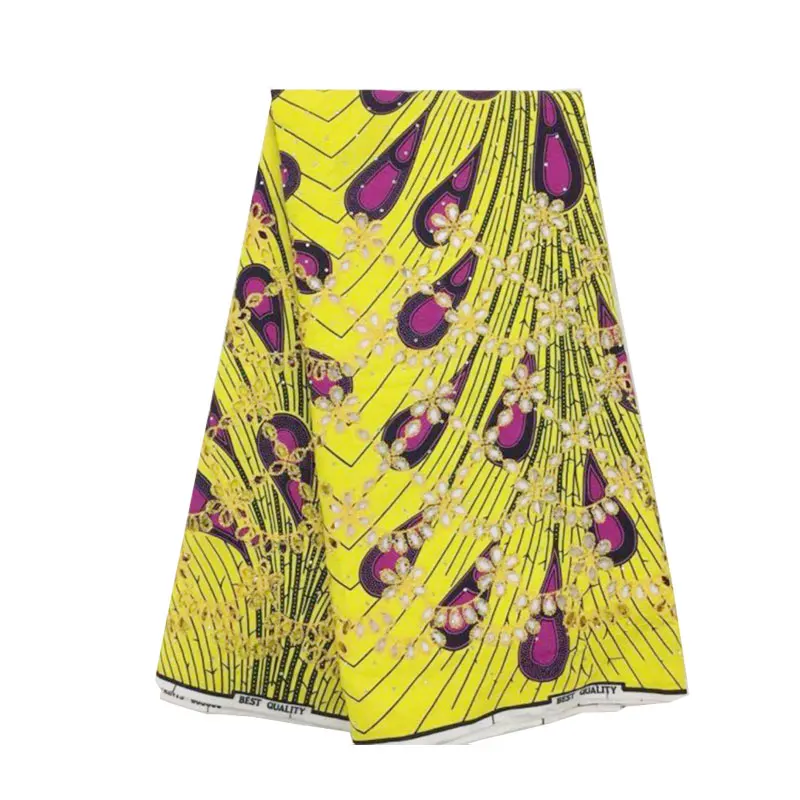 Embroidery Cotton African Super Wax Fabric for Dress Party Africa Ankara Nigerian Real Dutch Veritable Block Print | Аксессуары для