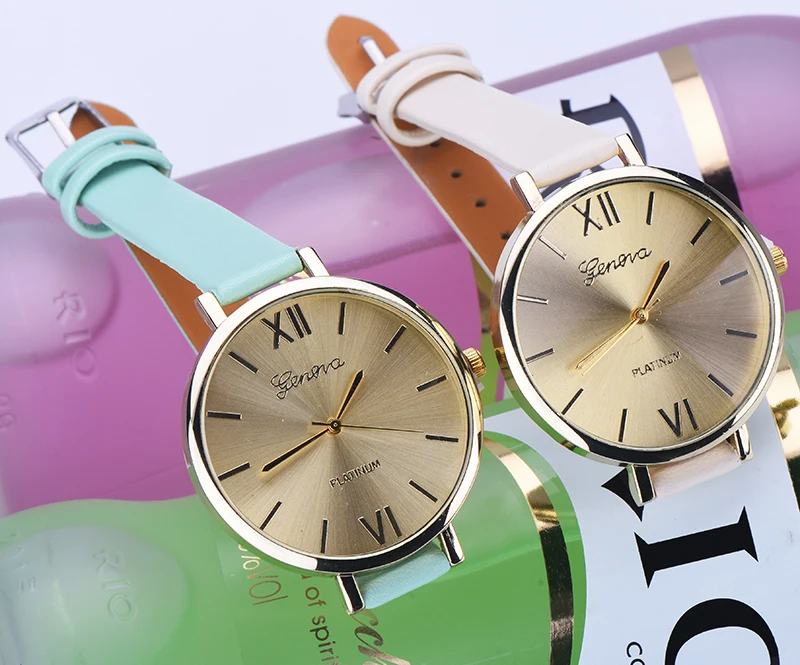 Dhl100 шт./партия модные часы OKTIME Платиновые женские Популярные кварцевые цветные