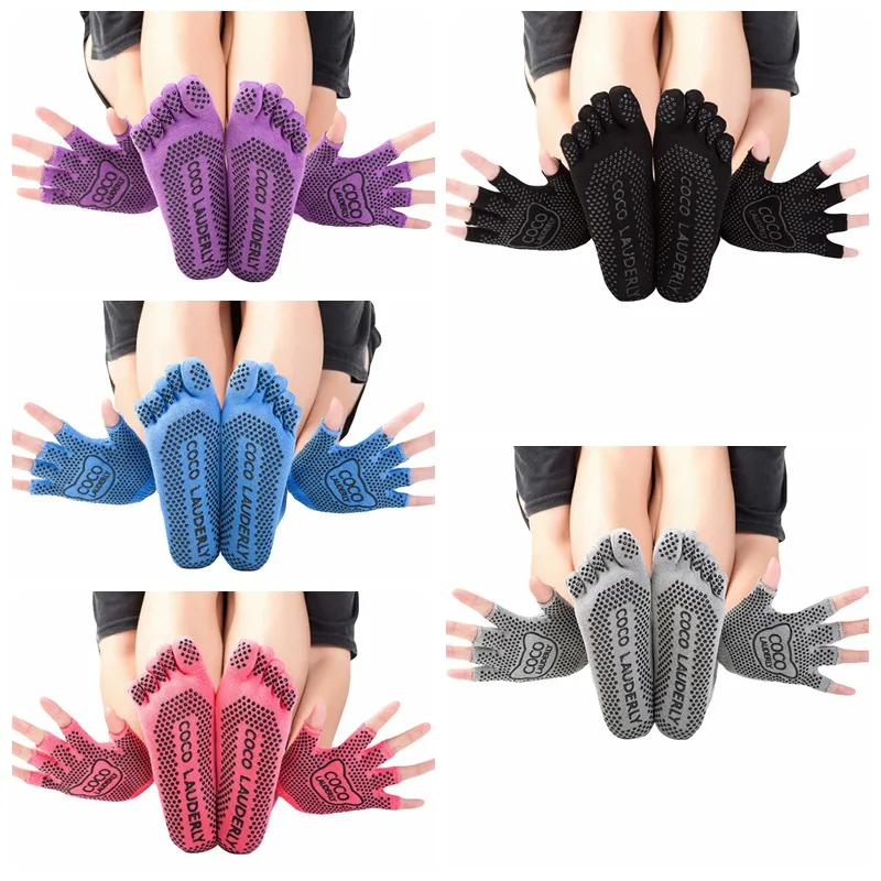 Спортивные носки для йоги женские нескользящие дизайнерские перчатки в