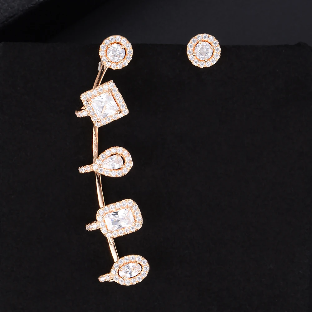 Missvikki Асимметричные полностью хрустальные сережки гвоздики большие массивные