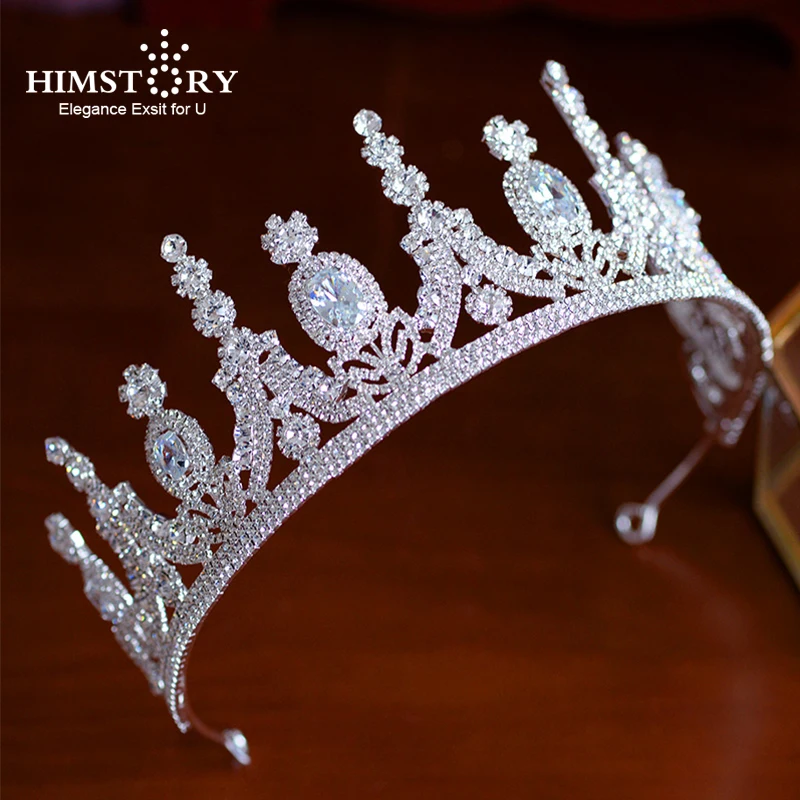 

Himstory Crown Wedding Hair Accessories Tiara Queen Hairband Zircon Hair Jewelry Women Princess Headpiece Diadem Girls Gift