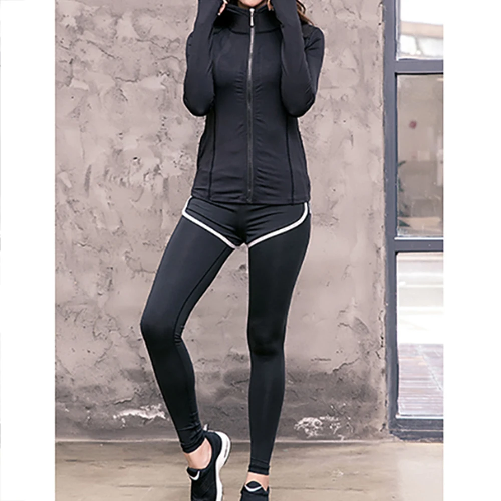 2019 Набор для йоги и спорта куртка + колготки брюки спортивные бюстгальтеры 4 шт.