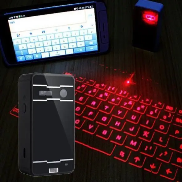 Портативная лазерная проекционная клавиатура пластиковые черно белые