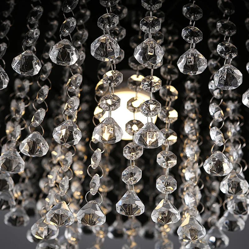 Лофт современный E27 хрустальный светильник черный светодиодный потолочный