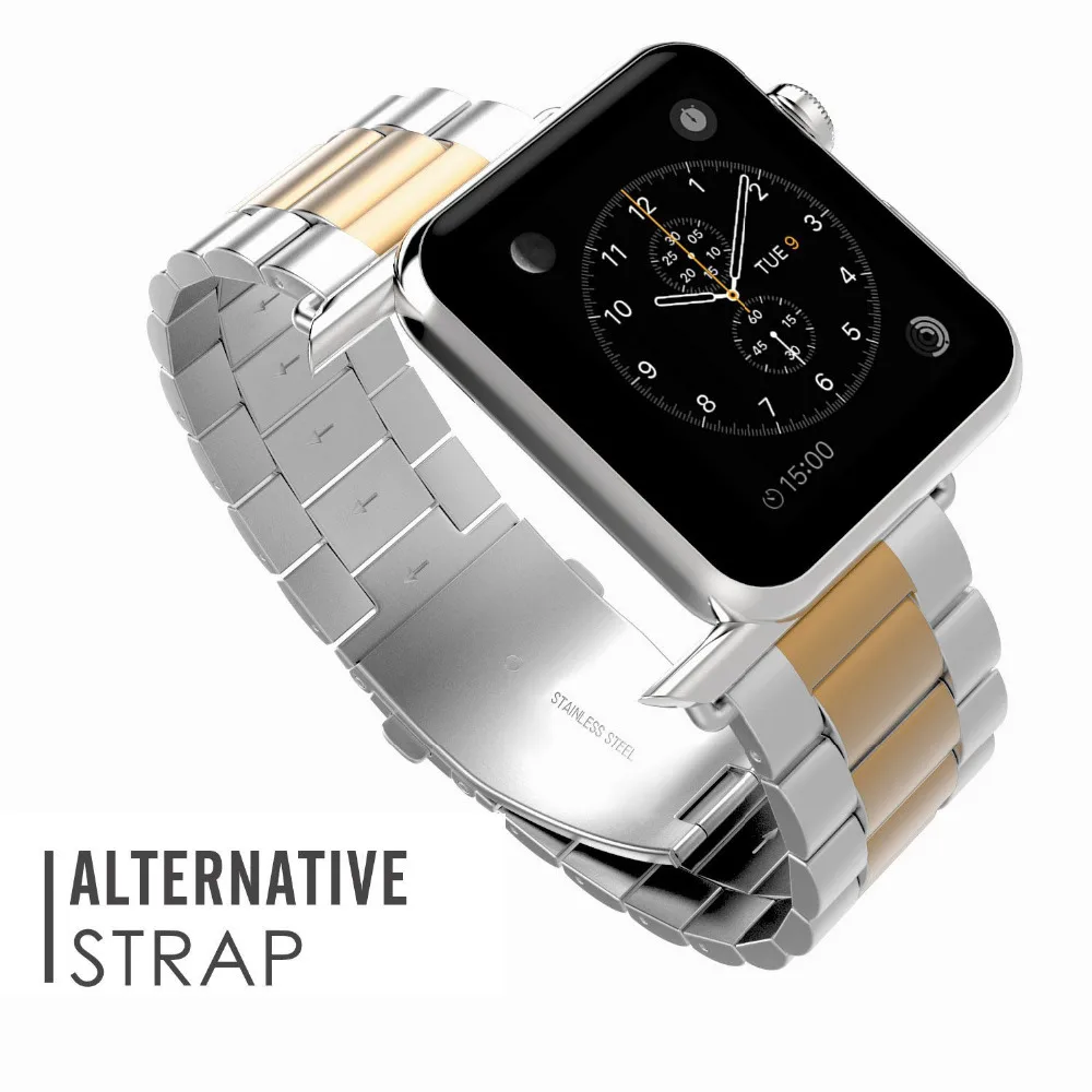 Серебряный браслет из нержавеющей стали ремешок для Apple Watch 38 мм/42 мм бесплатный