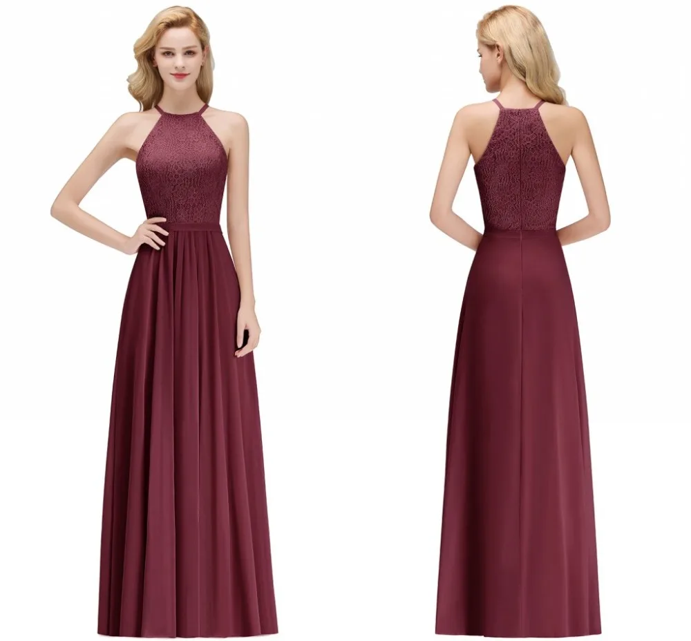 6 видов стилей длинное бордовое Недорогое Платье подружки невесты