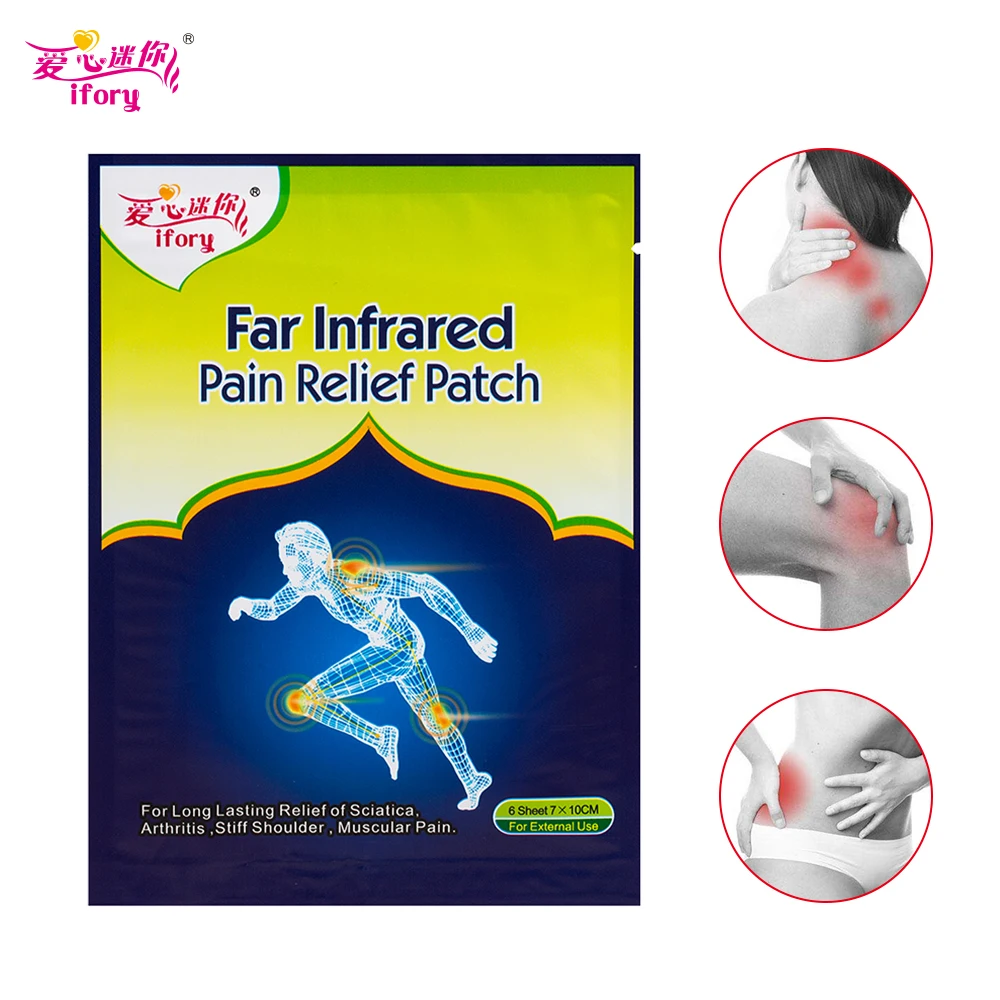 Ifory, 12 шт./2 коробки, пластырь для ухода за здоровьем и болью, 7X10 см, пластырь для облегчения боли в шее и спине, пористый самоклеющийся, такой же, как Salonpas