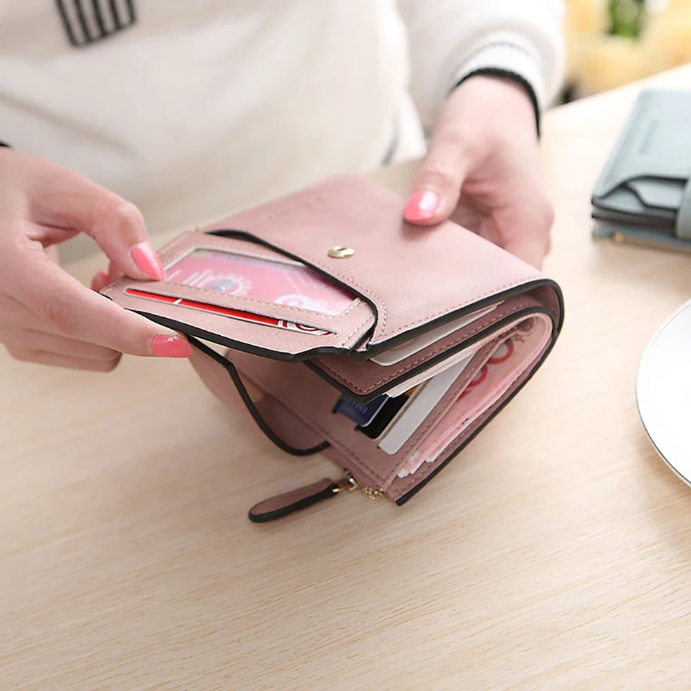 3 вида цветов модные мягкие женские кошельки на застежке и молнии с высокой