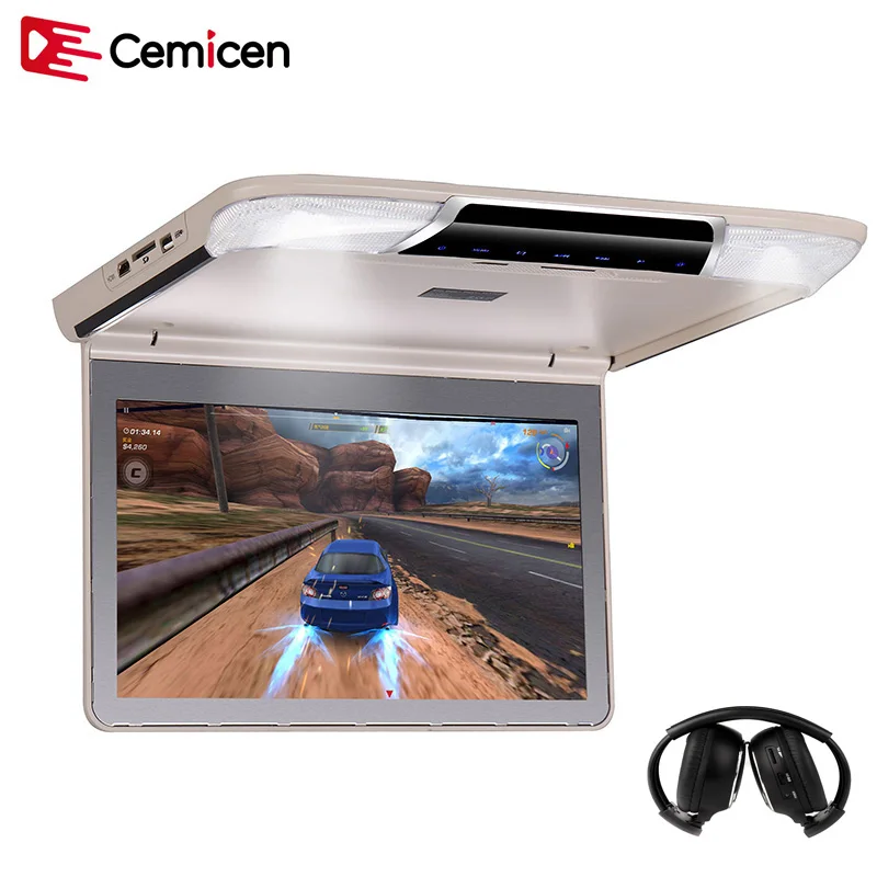 Cemicen 11.6 Дюймовый Автомобильный Подвесной Монитор Video MP5 Плеер 1920*1080P Полноэкранный HD ЖК-экран ТВ HDMI AV USB SD IR FM-передатчик.