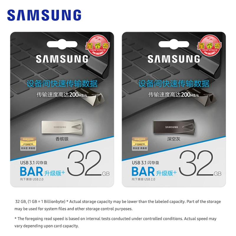 

SAMSUNG BAR Plus USB Flash Drive 32g 64g pen drive 128g 256g metal mini pendrive USB3.1 memory stick storage device u disk