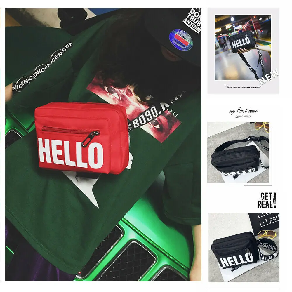 Поясная сумка с принтом Hello Женская дорожная кошелек для отдыха телефона