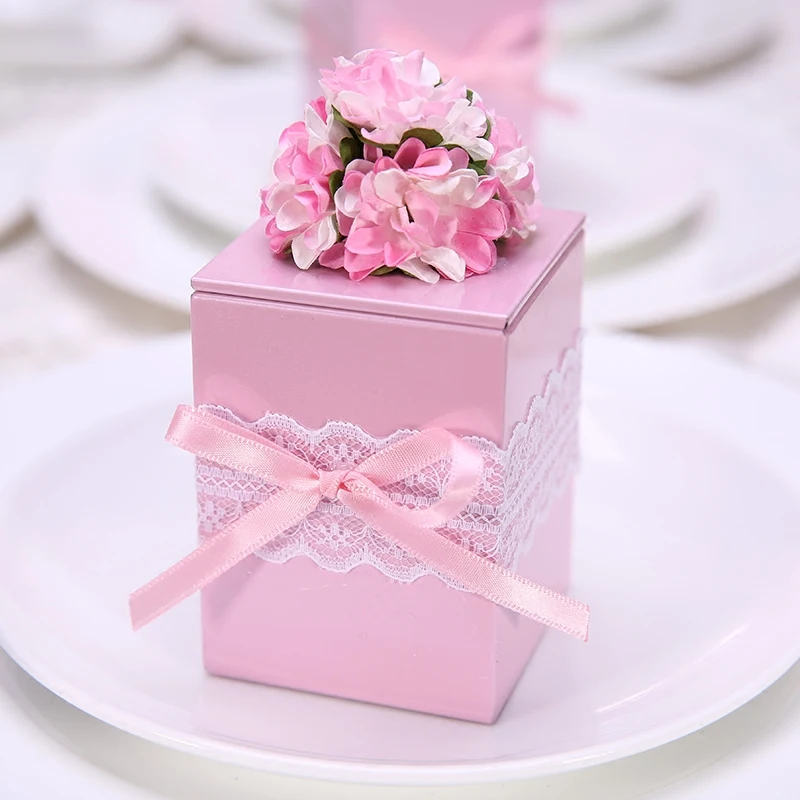 Свадебные принадлежности Свадебная жестяная коробочка для конфет коробки